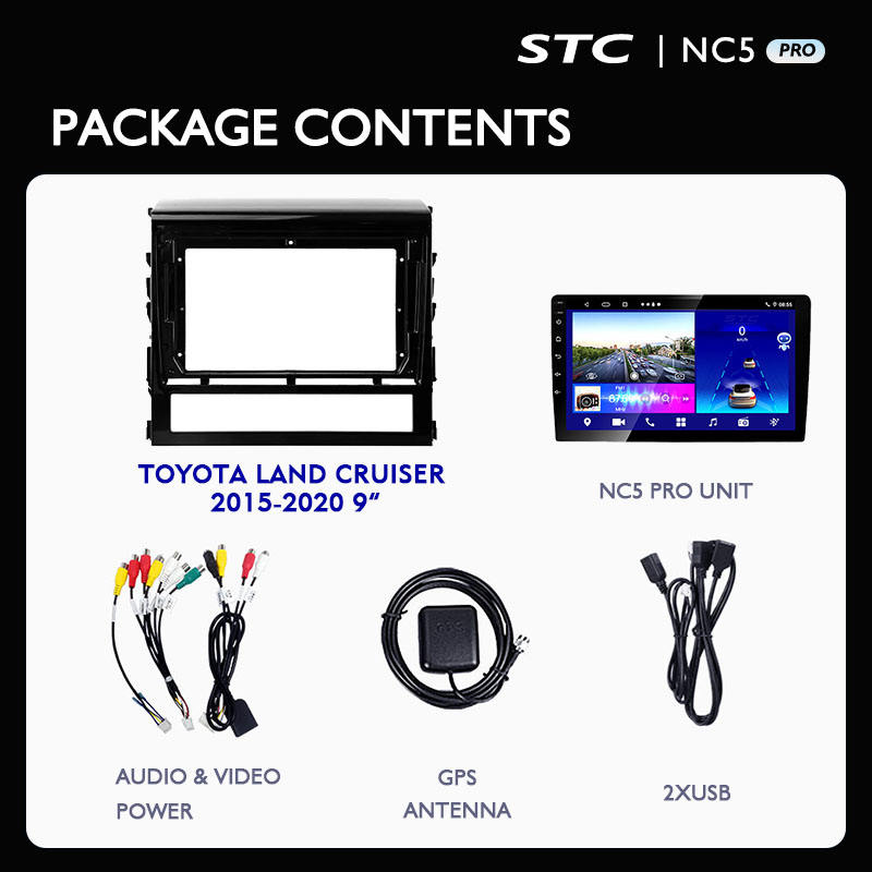 9 Inch Android 10.0 Multimedia System Touch Screen Car DVD Player for TOYOTA LAND CRUISER 2015 2020 RDS DSP GPS Naxigation