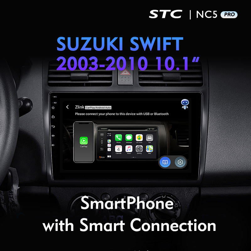 Double Din GPS Navigation Android 10.0 2+32GB Wifi Android ForSUZUKI SWIFT 2003 To 2010 Car Radio Support Subwoofer Car Video