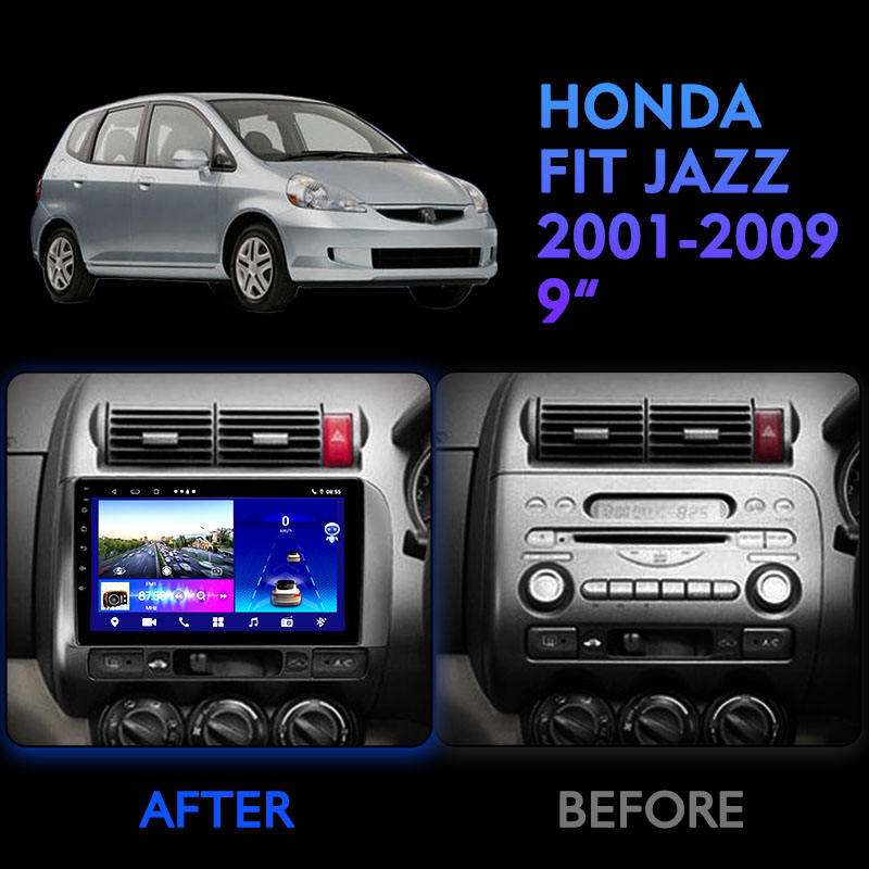 High Quality 9 Inch Android 10.0 Car Radio Audio Video Stereo DVD Player DSP for FIT JAZZ 2001 2009 GPS Navigation System