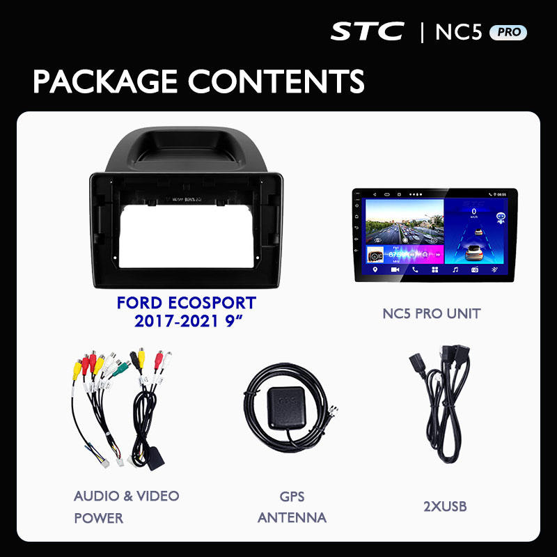 Double Din Stereo Android Gps Navigation Android 10 Car Stereo Support GPS Steering Wheel DVD Play for Ford EcoSport 2017 2021